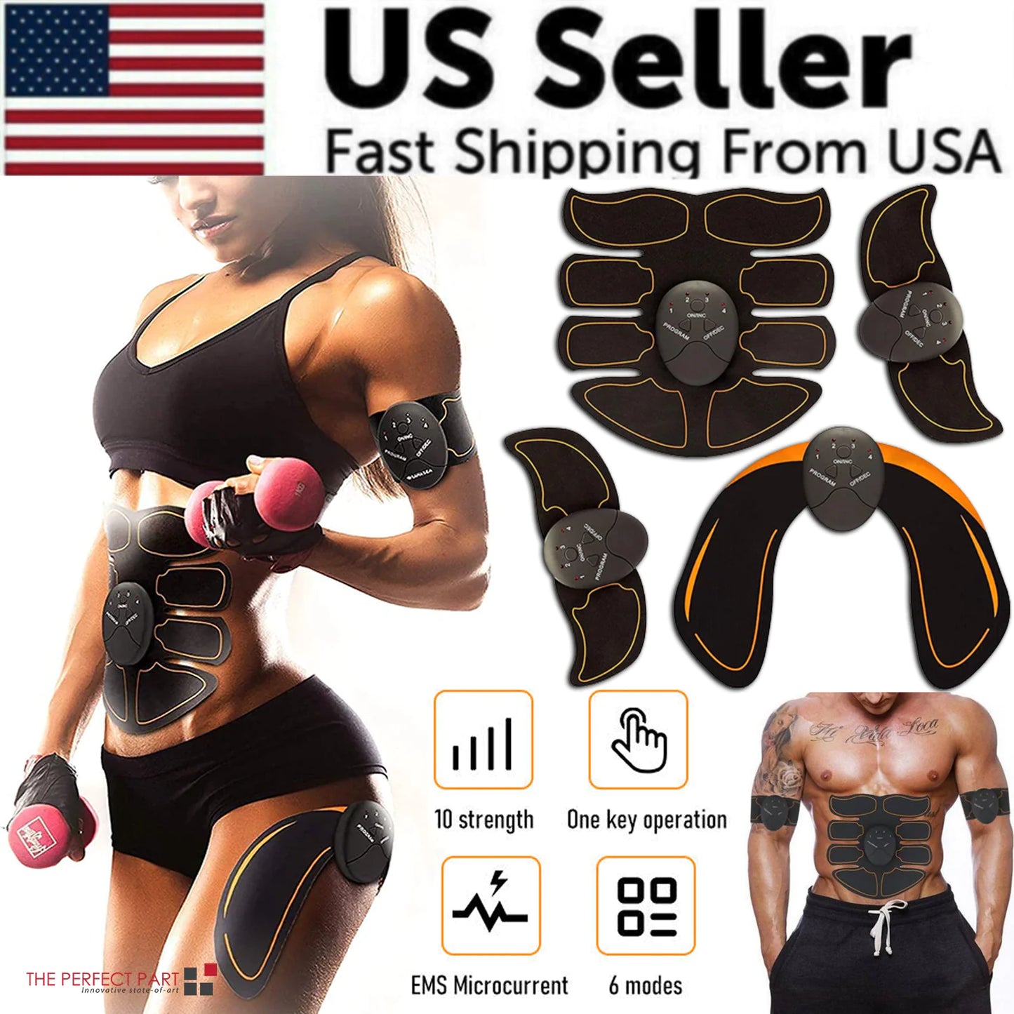 EMS Abdominal Muscle Trainer β ABS Stimulator, Toning Belt & Gym Fitness Binder