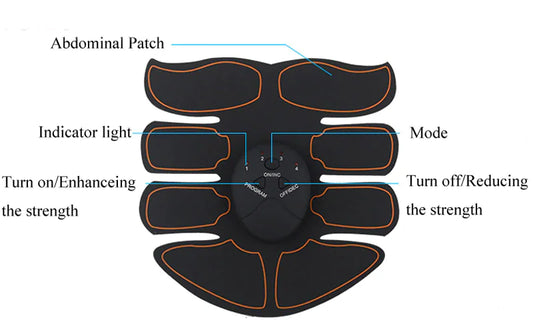 EMS Abdominal Muscle Trainer – ABS Stimulator, Toning Belt & Gym Fitness Binder